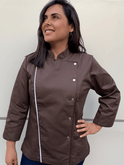 Chaqueta Chocolate Mujer con broches