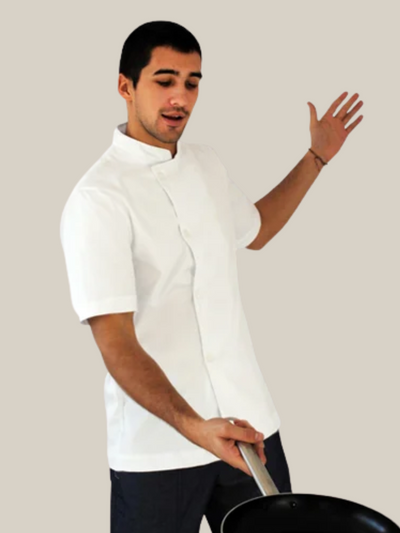Chaqueta Cocinero en gabardina algodón blanca